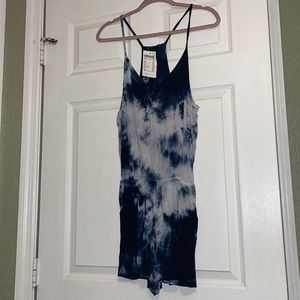 Brandy Melville Black and White Tie-Dye Romper